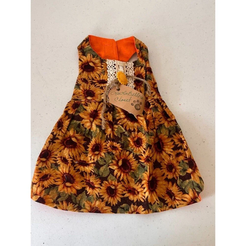 Lulu Belle’s Closet Sunflower Dog Dress Size M – Adorable Pet Outfit